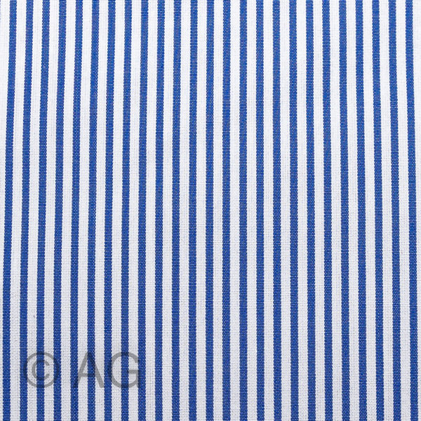 Herrenoberhemd - Maßanfertigung - Stoff: Zündholzstreifen, hellblau auf weiß (21G11/10)
