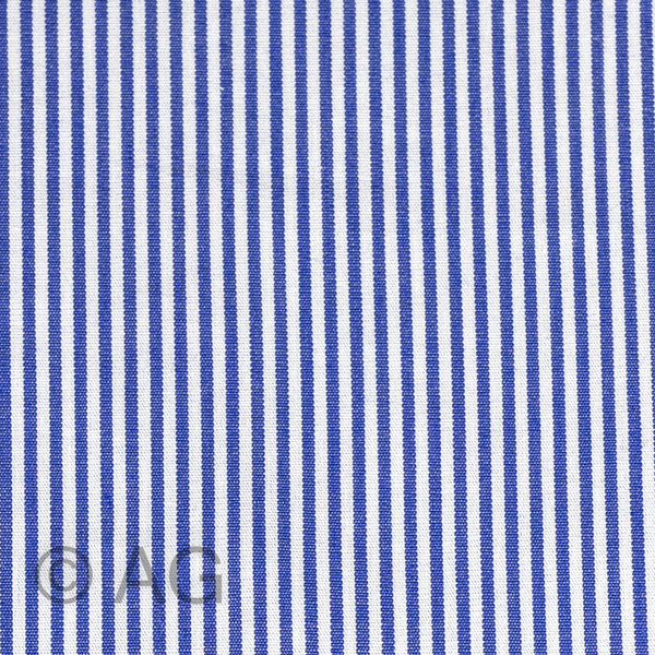 Herrenoberhemd - Maßanfertigung - Stoff: Zündholzstreifen, dunkelblau auf weiß (21G11/19)