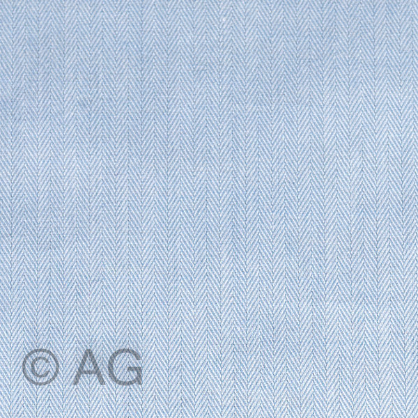 Herrenoberhemd - Maßanfertigung - Stoff: Twill Fischgrad, hellblau auf weiß (21G31/11)
