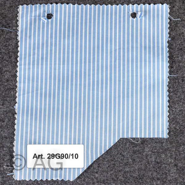 Herrenoberhemd - Maßanfertigung - Stoff: Popeline Streifen, hellblau auf weiß (29G90/10)