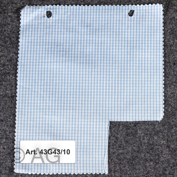 Herrenoberhemd - Maßanfertigung - Stoff: Popeline Vichy Karo, hellblau auf weiß (43G43/10)