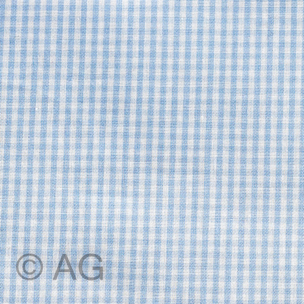 Herrenoberhemd - Maßanfertigung - Stoff: Popeline Vichy Karo, hellblau auf weiß (43G43/10)