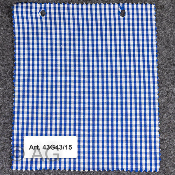 Herrenoberhemd - Maßanfertigung - Stoff: Popeline Vichy Karo, dunkelblau auf weiß (43G43/15)