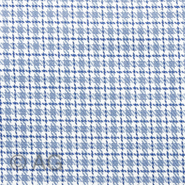 Herrenoberhemd - Maßanfertigung - Stoff: Twill Karo mit Überkaro, bau/hellblau auf weiß (24G15/17)